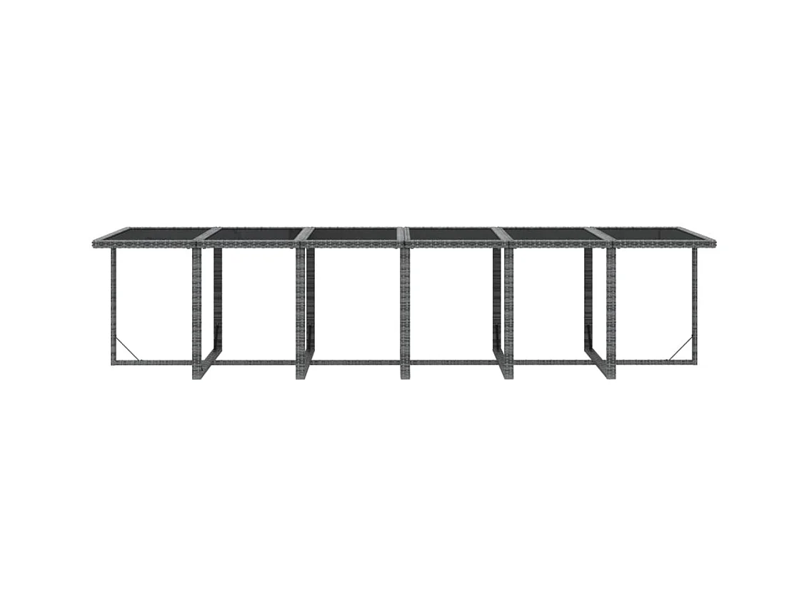 17-tlg. Garten-Essgruppe mit Kissen Poly Rattan Grau