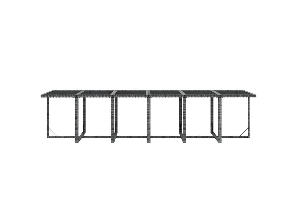 Set da Pranzo per Giardino 17 pz con Cuscini Polyrattan Grigio