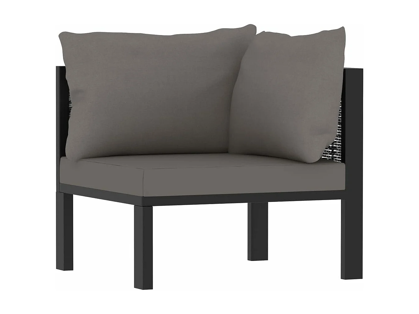 Salon de jardin 6 pcs avec coussins résine tressée anthracite