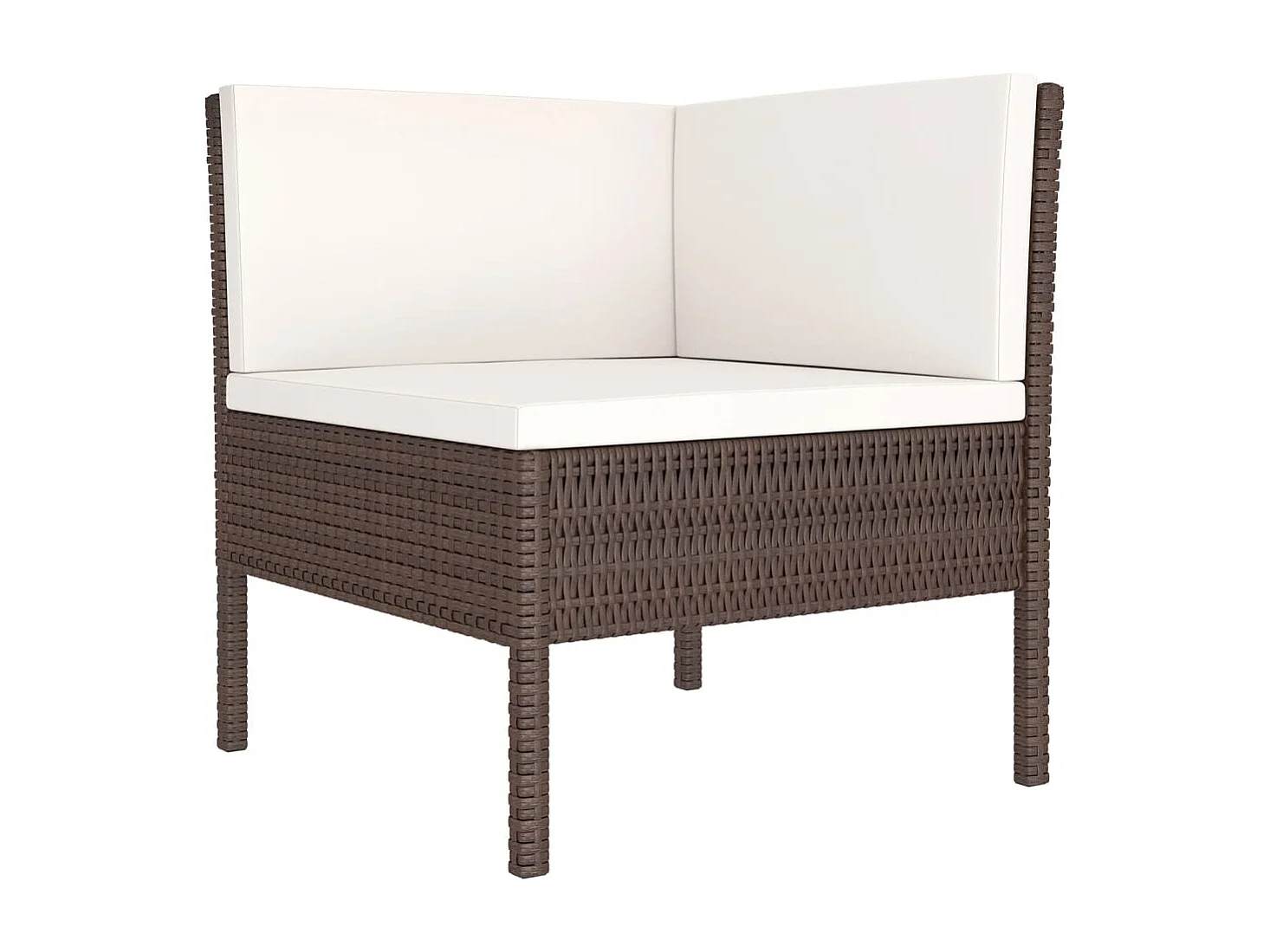 Set Divani da Giardino 11 pz con Cuscini in Polyrattan Marrone