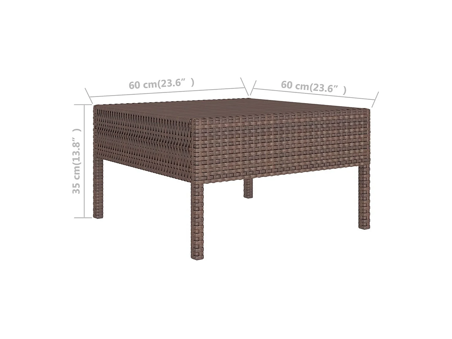 Set Divani da Giardino 11 pz con Cuscini in Polyrattan Marrone