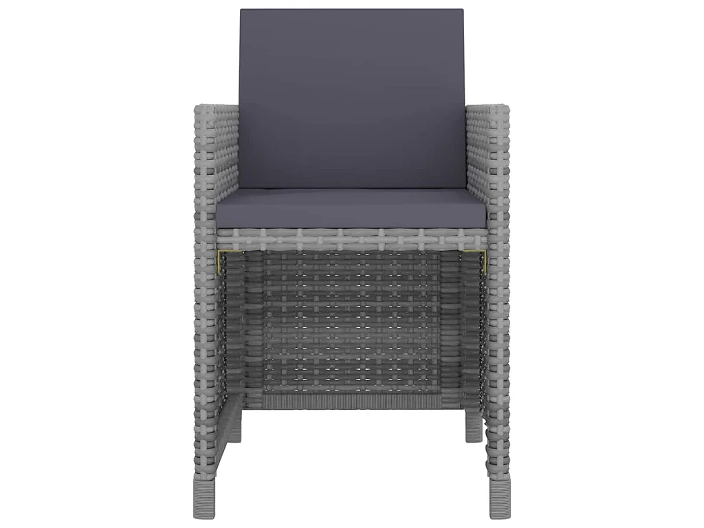 Set da Pranzo da Giardino 13 pz e Cuscini Polyrattan Antracite
