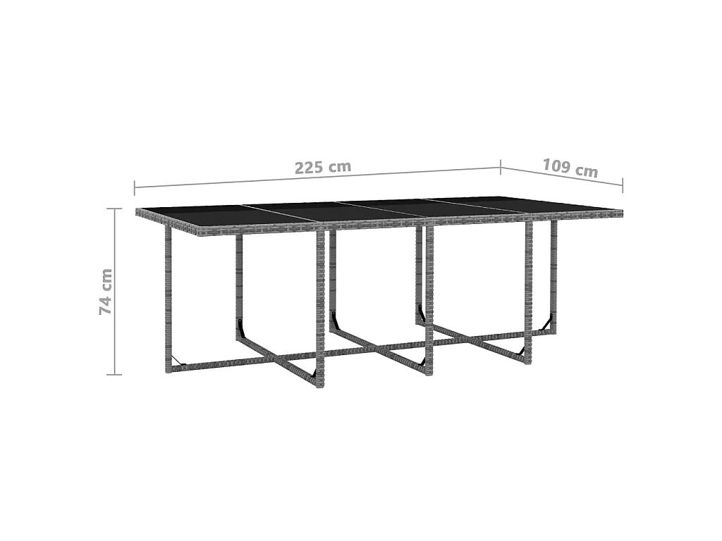 Set da Pranzo da Giardino 13 pz e Cuscini Polyrattan Antracite
