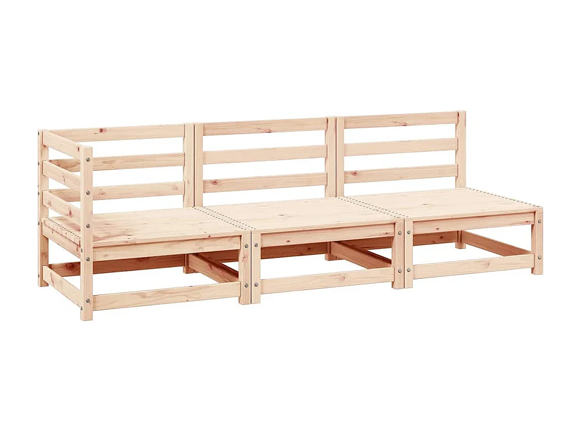 Salon de jardin 3 pcs bois massif de pin