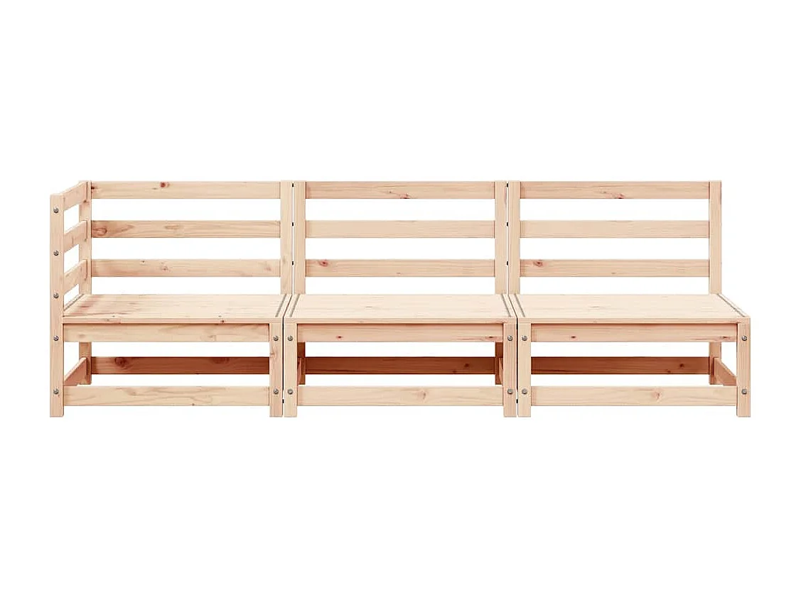 Salon de jardin 3 pcs bois massif de pin