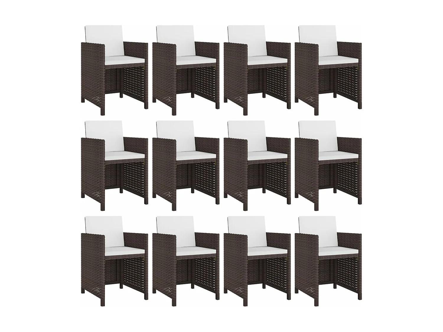 Ensemble à manger d'extérieur et coussins 13 pcs Résine tressée