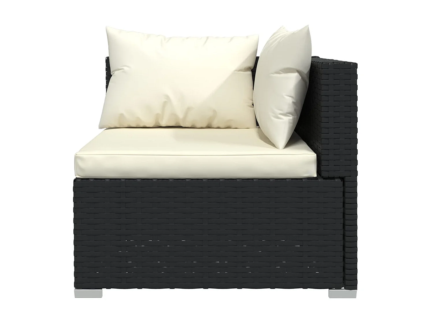 9 pcs conjunto lounge de jardim c/ almofadões vime PE preto