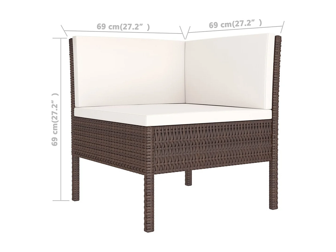 8-tlg. Garten-Lounge-Set mit Auflagen Poly Rattan Braun