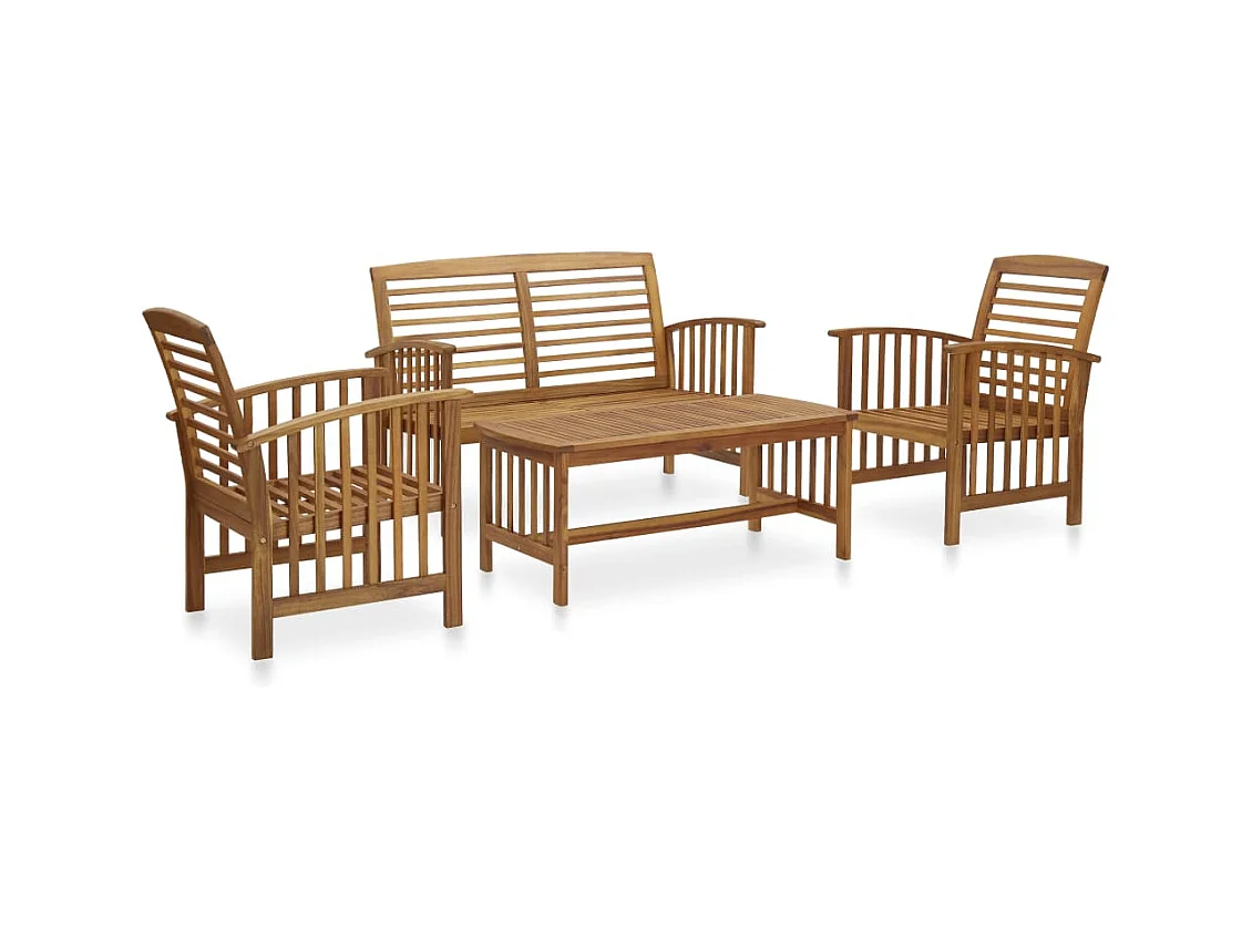 Salon de jardin 4 pcs Bois d'acacia solide