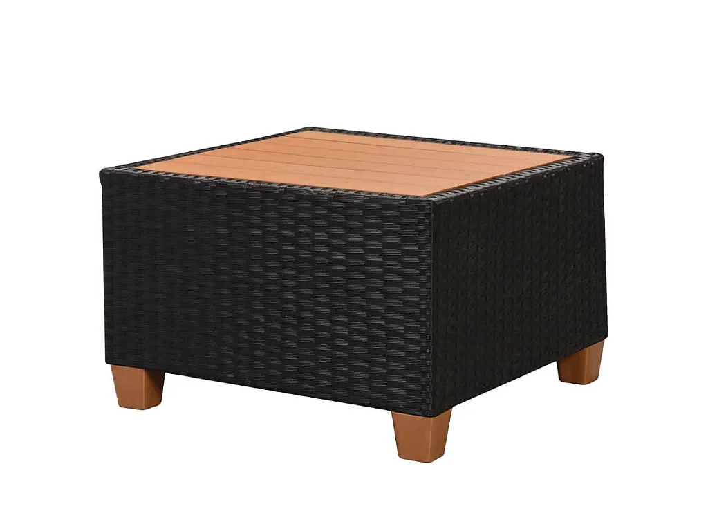 4-tlg. Garten-Lounge-Set mit Auflagen Poly Rattan Schwarz