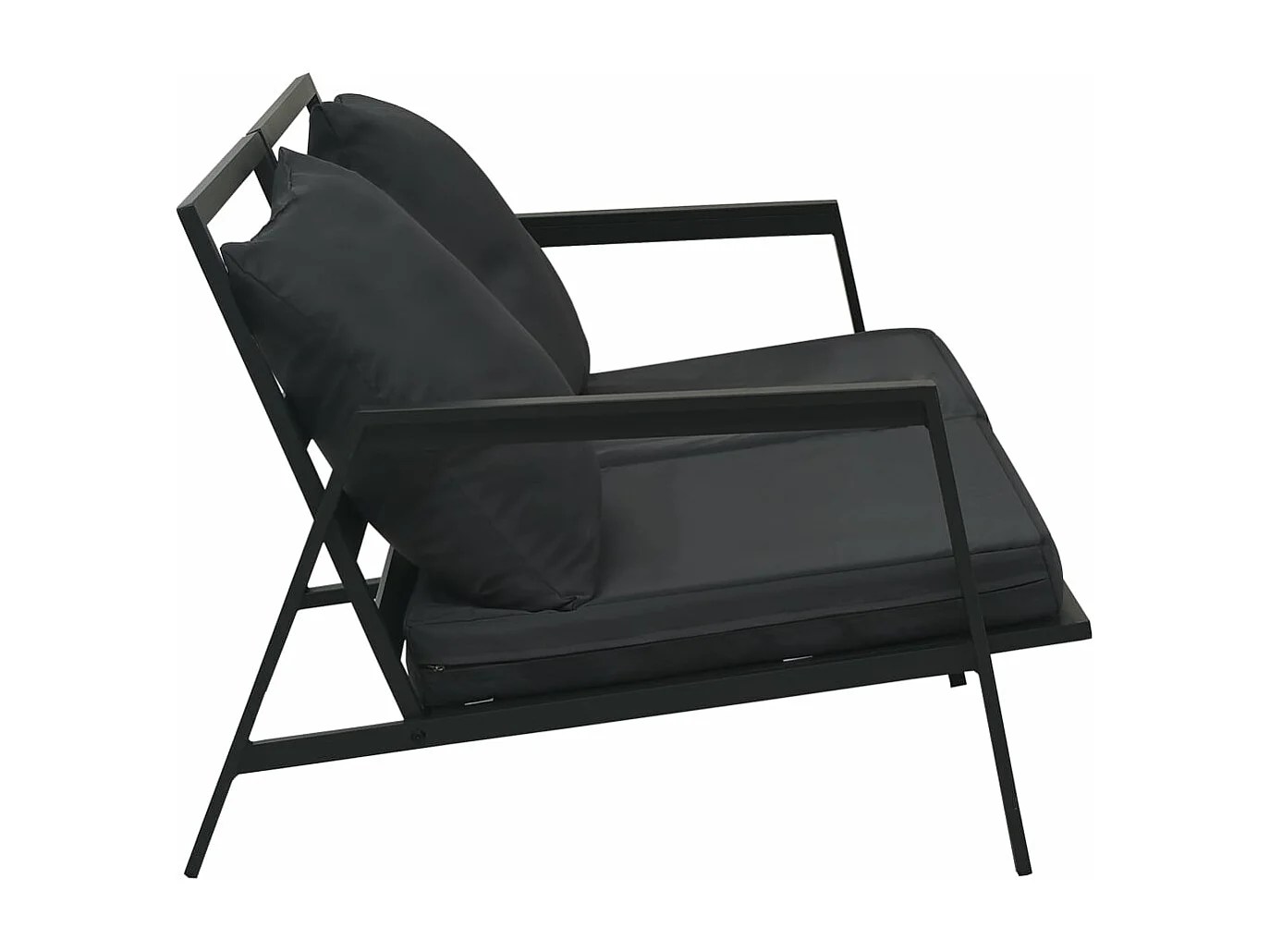 Set Divani da Giardino 5 pz con Cuscini Alluminio Grigio Scuro