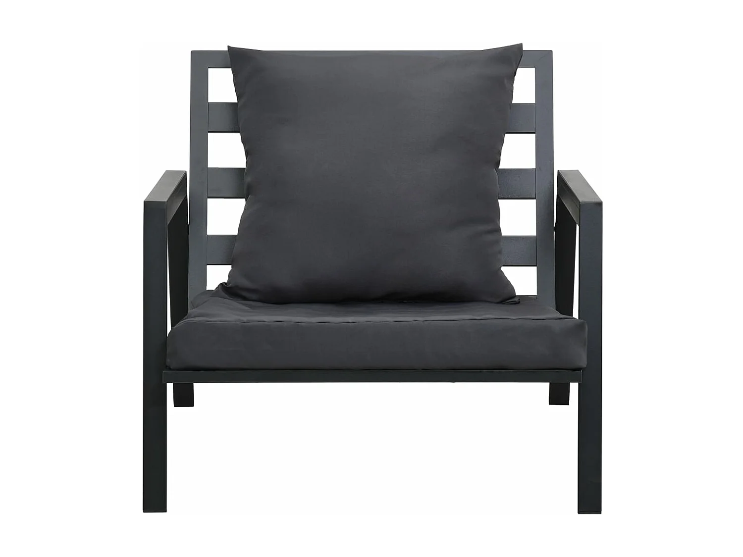 Set Divani da Giardino 5 pz con Cuscini Alluminio Grigio Scuro