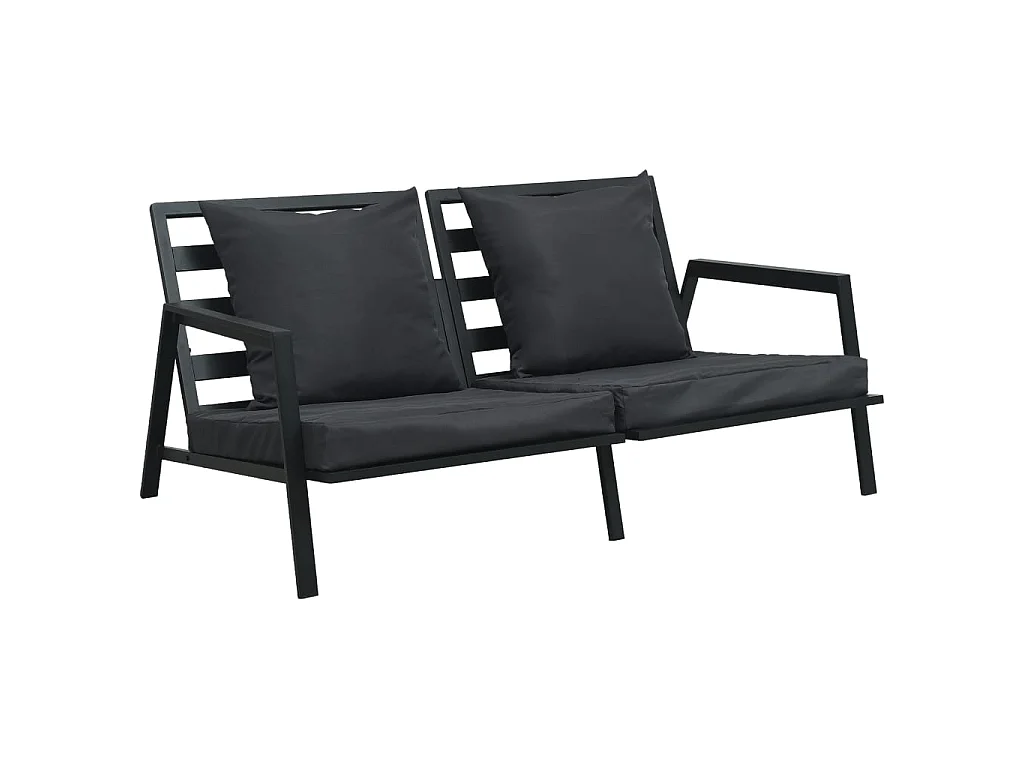 5-delige Loungeset met kussens aluminium donkergrijs