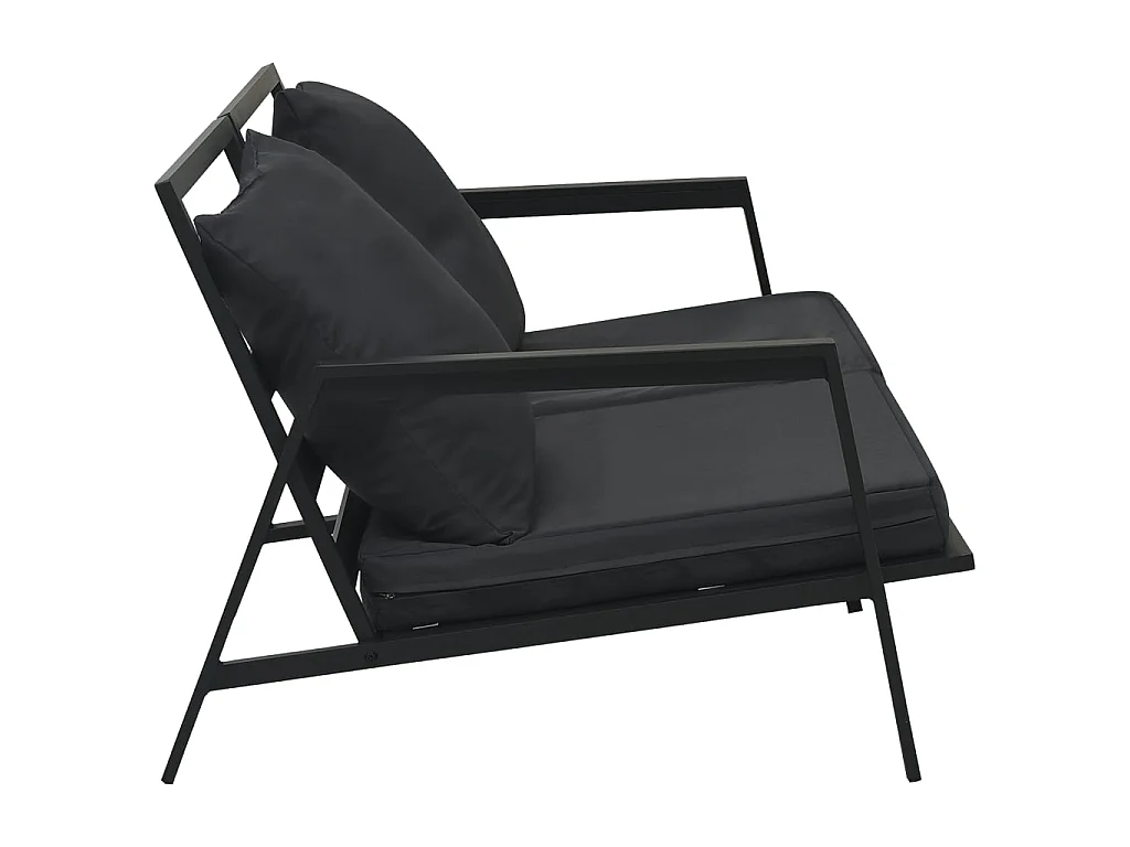 5-delige Loungeset met kussens aluminium donkergrijs