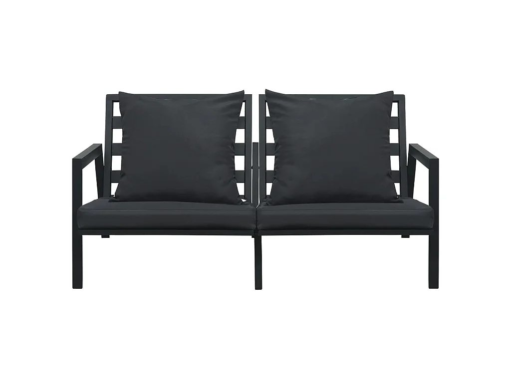 5-delige Loungeset met kussens aluminium donkergrijs