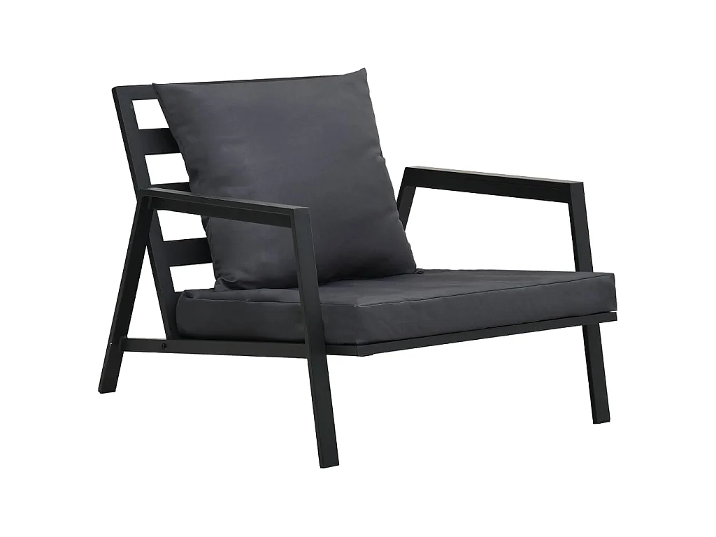 5-delige Loungeset met kussens aluminium donkergrijs