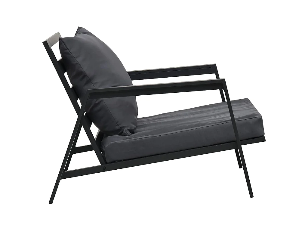 5-delige Loungeset met kussens aluminium donkergrijs