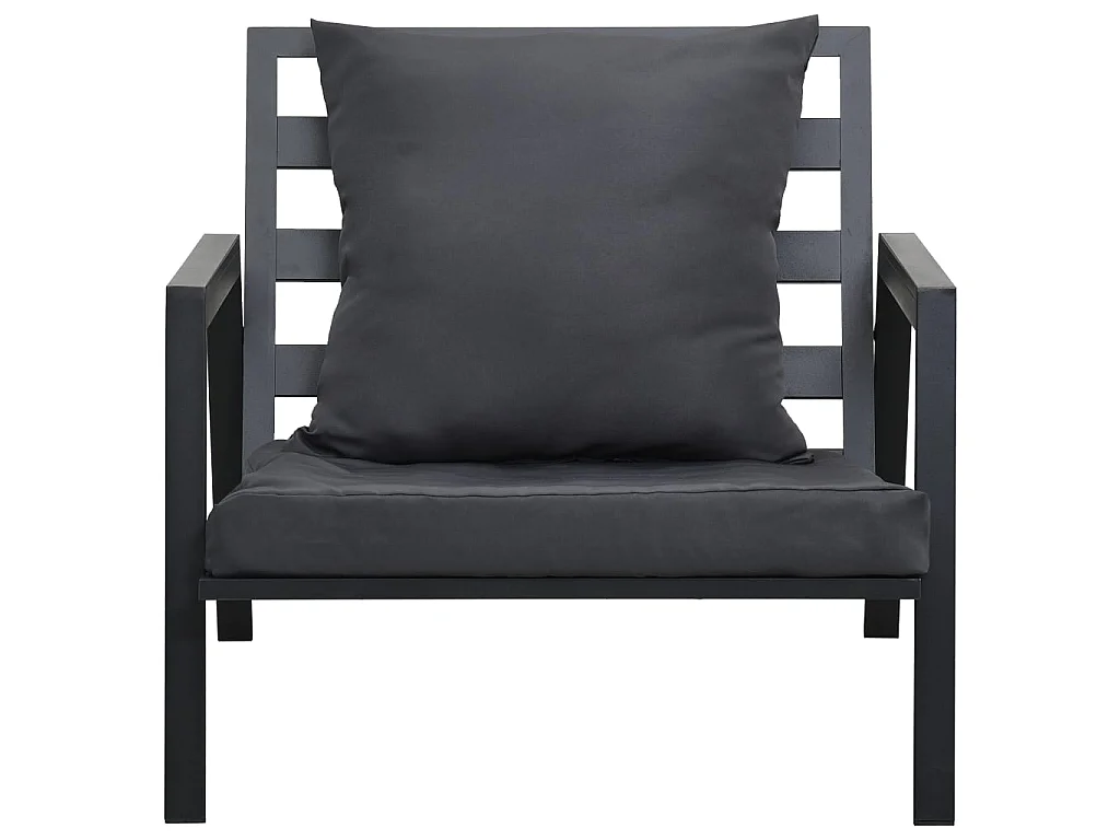 5-delige Loungeset met kussens aluminium donkergrijs