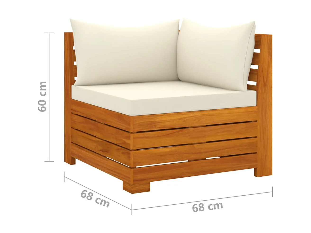 Salon de jardin 6 pcs avec coussins Bois d'acacia solide