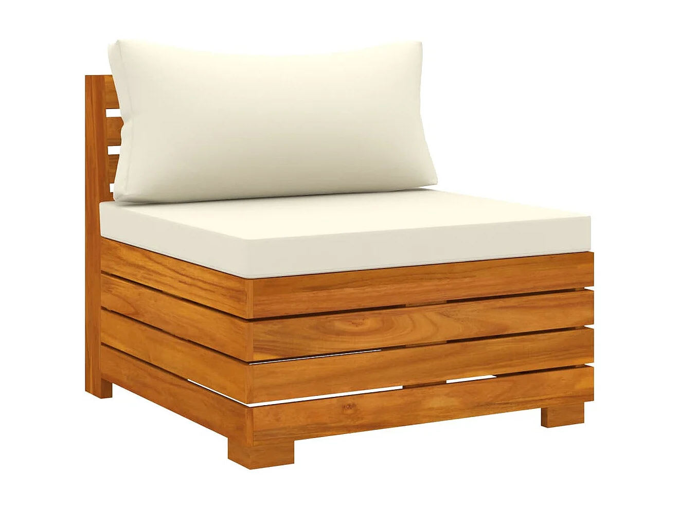 Salon de jardin 6 pcs avec coussins Bois d'acacia solide