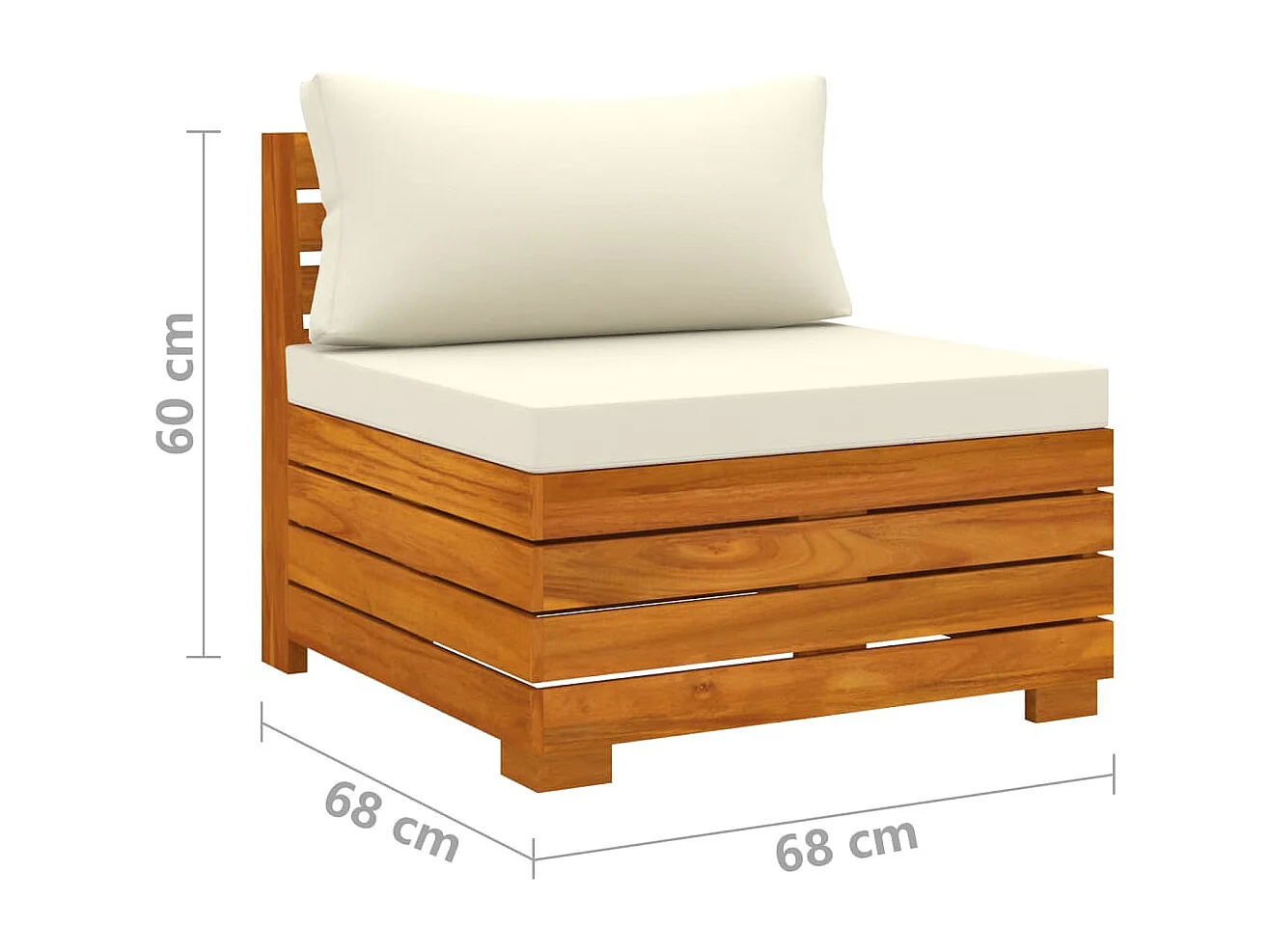 Salon de jardin 6 pcs avec coussins Bois d'acacia solide