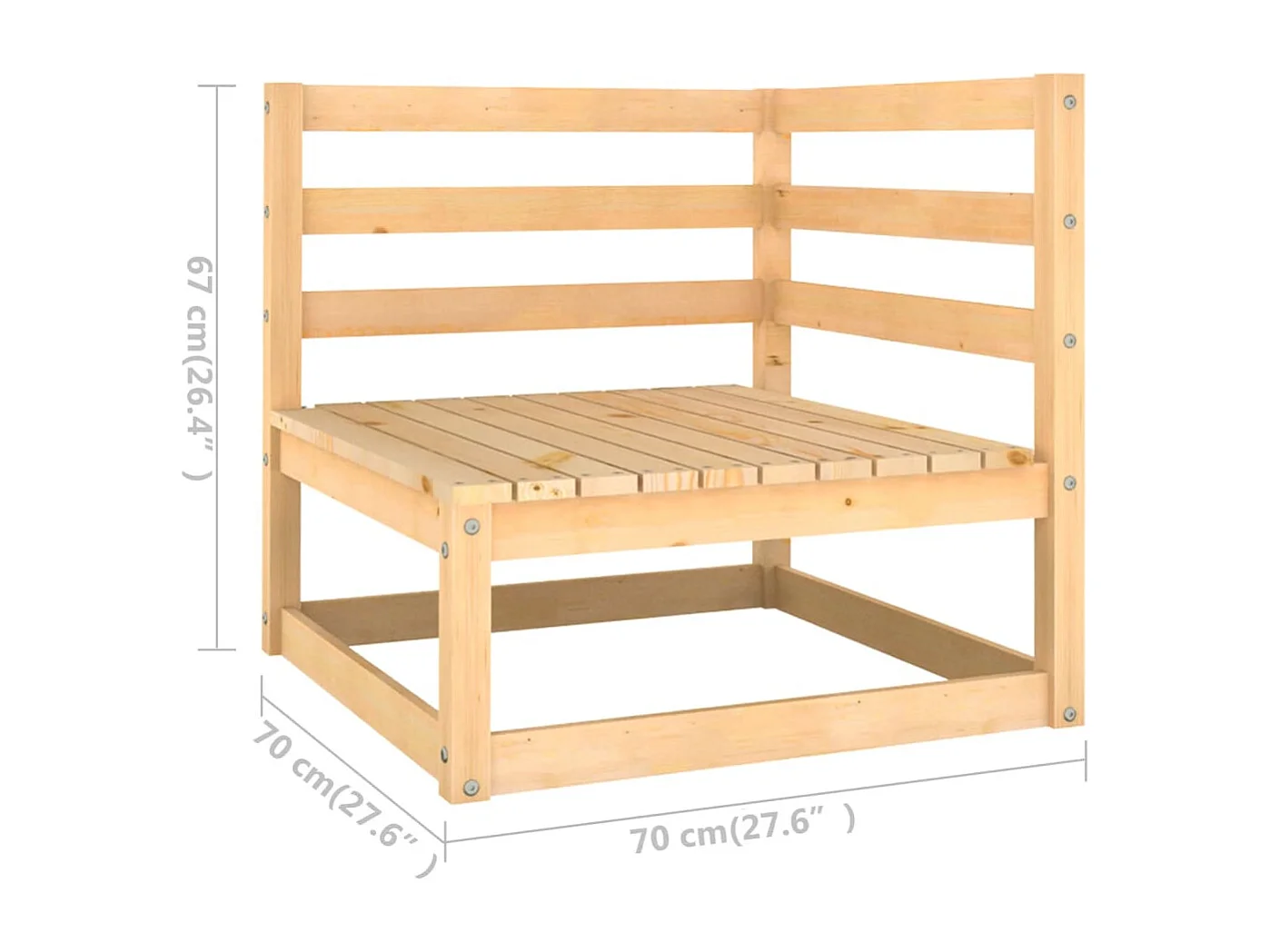 5-delige Loungeset met kussens massief grenenhout