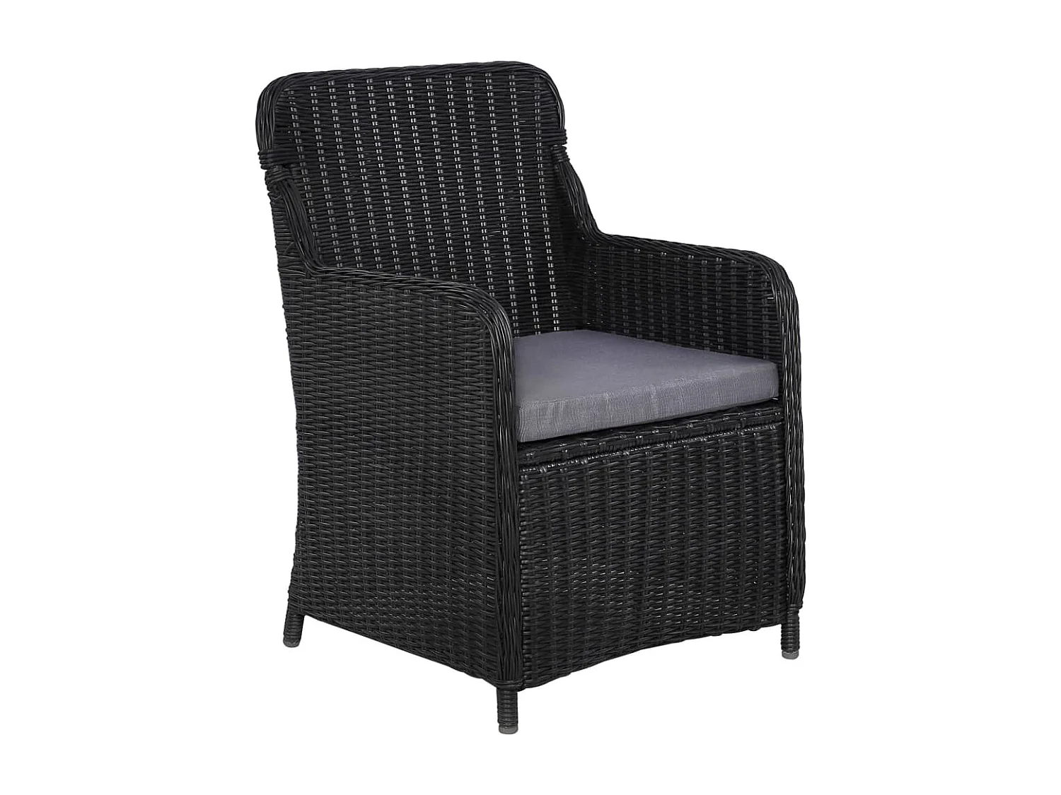 Ensemble à manger de jardin 9 pcs Résine tressée Noir