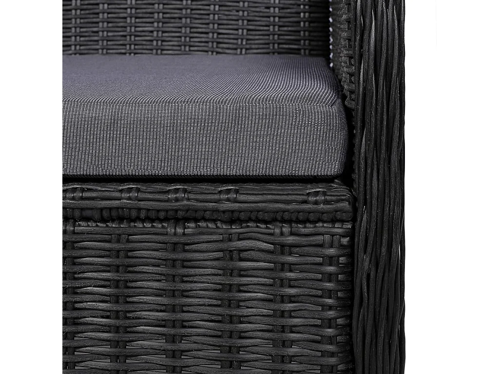Ensemble à manger de jardin 9 pcs Résine tressée Noir