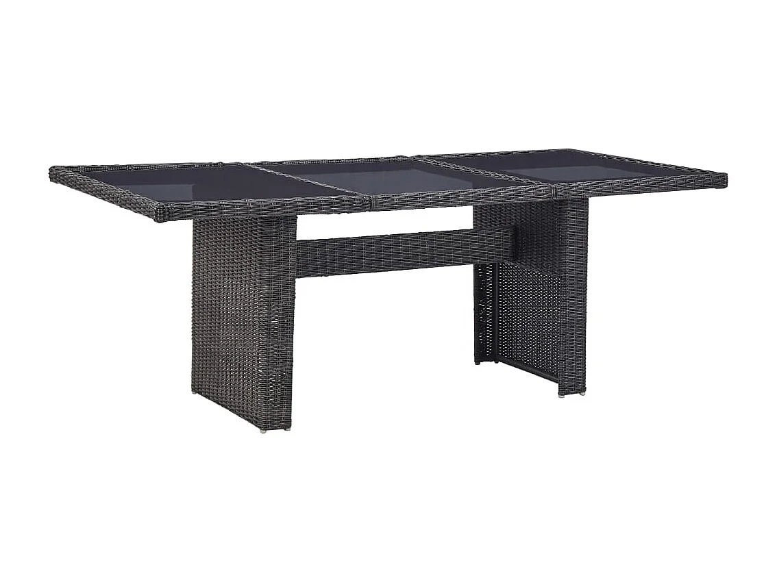 Ensemble à manger de jardin 9 pcs Résine tressée Noir