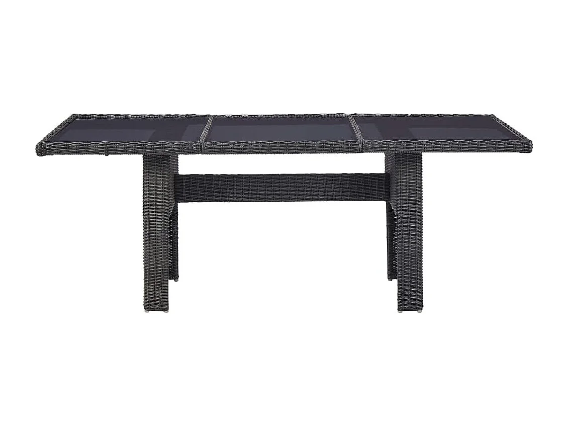Ensemble à manger de jardin 9 pcs Résine tressée Noir