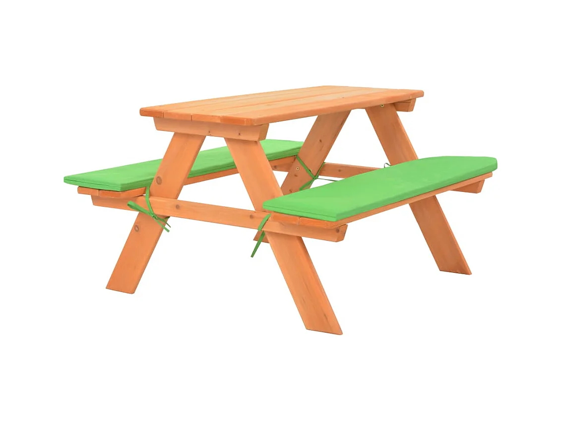Table de pique-nique pour enfants avec bancs 89x79x50 cm Sapin