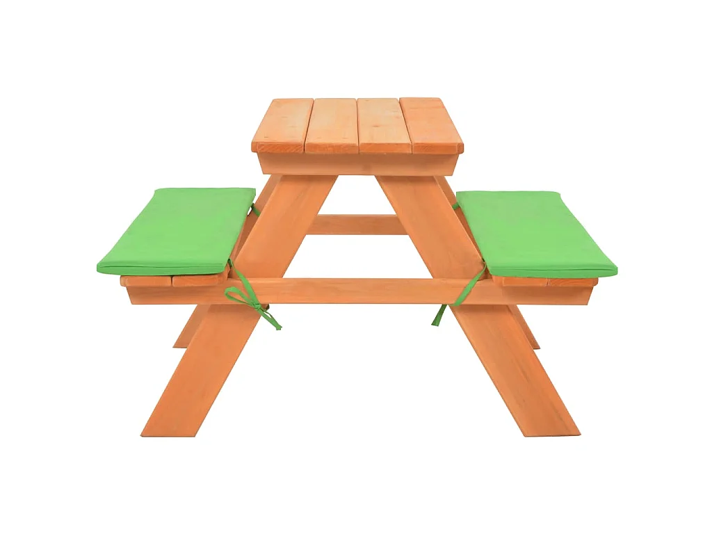 Mesa de pícnic para niños con bancos madera abeto 89x79x50 cm