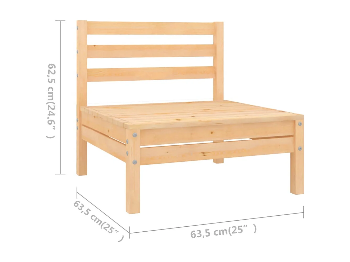 5-tlg. Garten-Lounge-Set Massivholz Kiefer