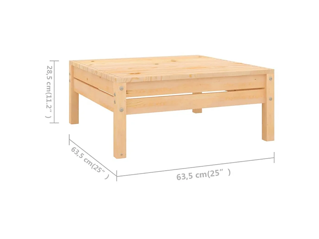 Set Salotto da Giardino 5 pz in Legno Massello di Pino