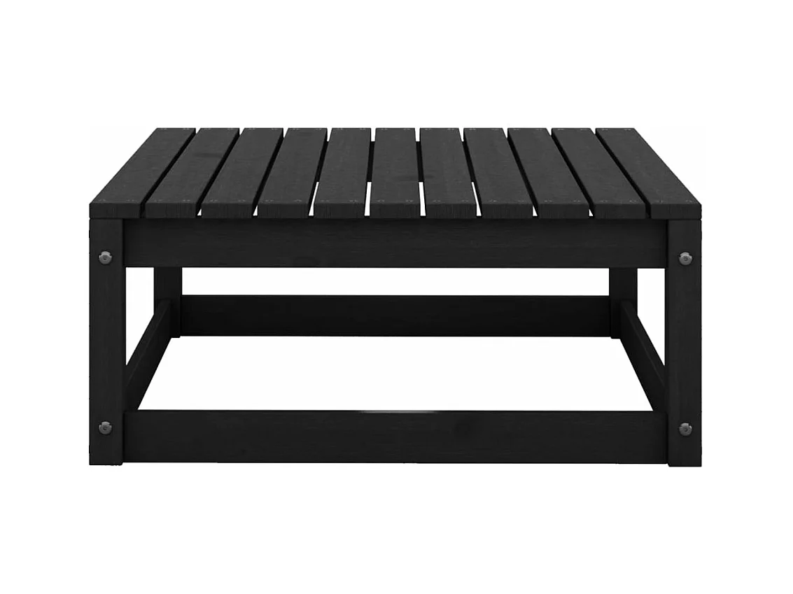 10-tlg. Garten-Lounge-Set Schwarz Massivholz Kiefer