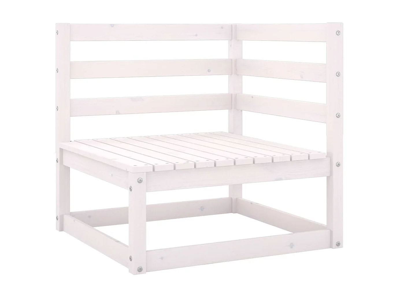 Set Divani da Giardino 8 pz Bianco in Legno Massello di Pino
