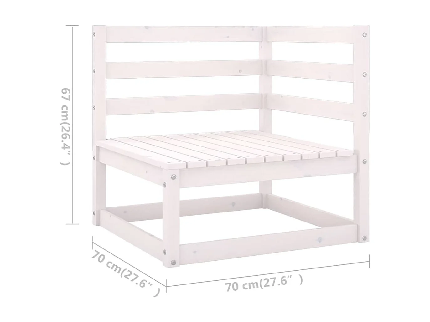 6-delige Loungeset met kussens massief grenenhout