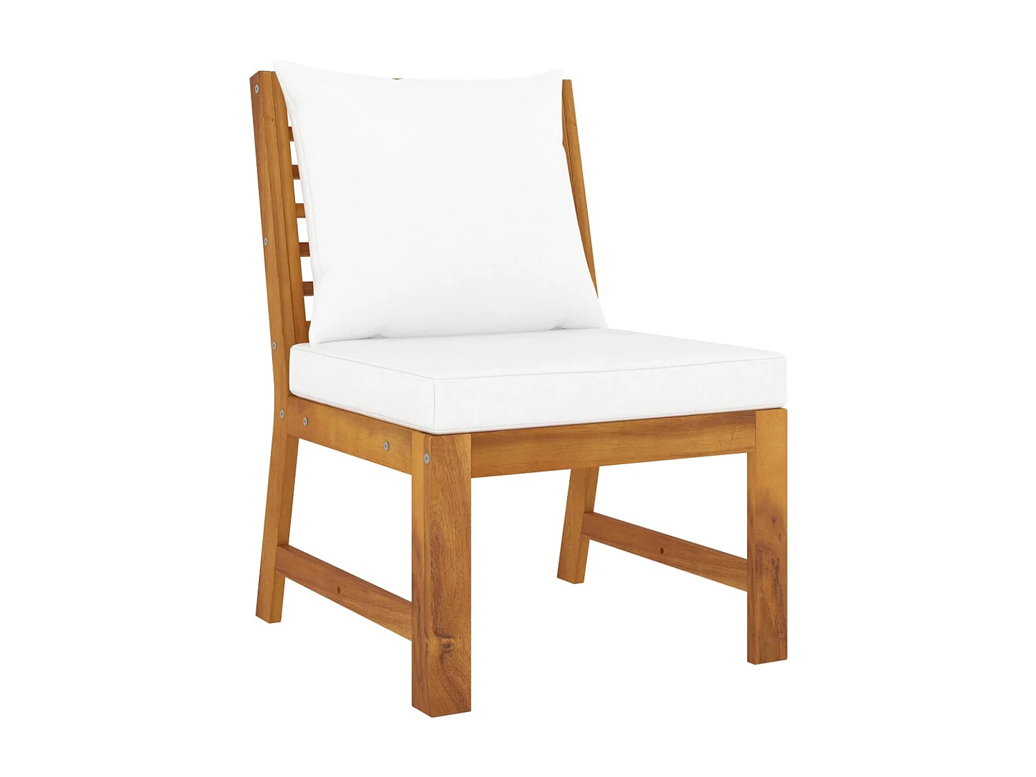 4-tlg. Garten-Lounge-Set mit Auflagen Creme Massivholz Akazie