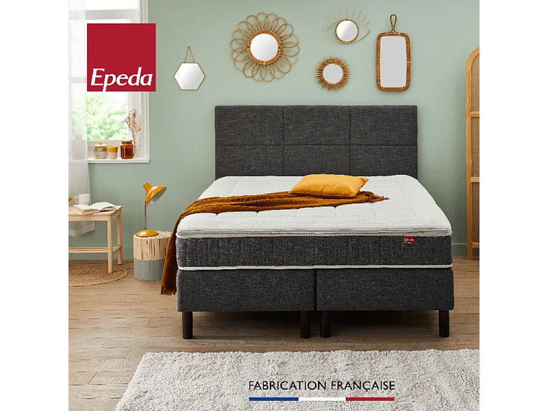 Ensemble Epeda Enchanteur Gris Chiné 160x200 - Double Sommier