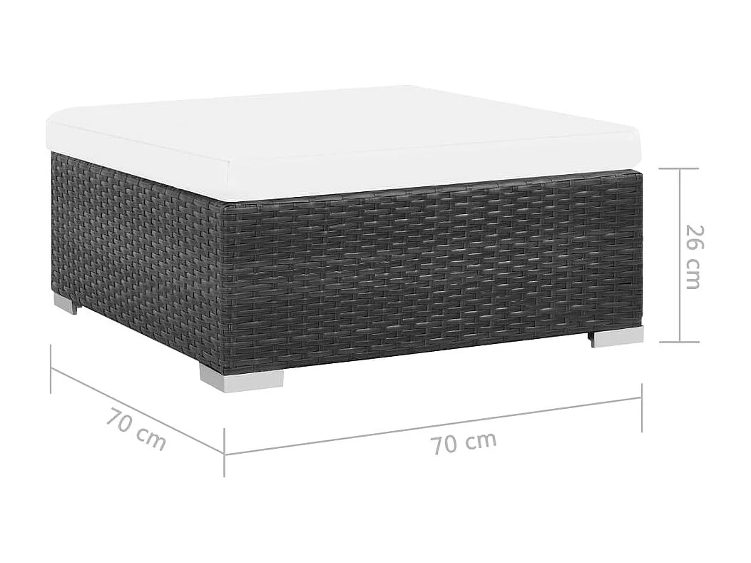 Set Divani da Giardino 6 pz con Cuscini in Polyrattan Nero