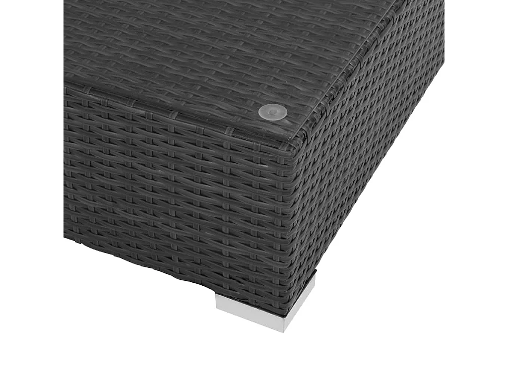 Salon de jardin 6 pcs avec coussins résine tressée noir