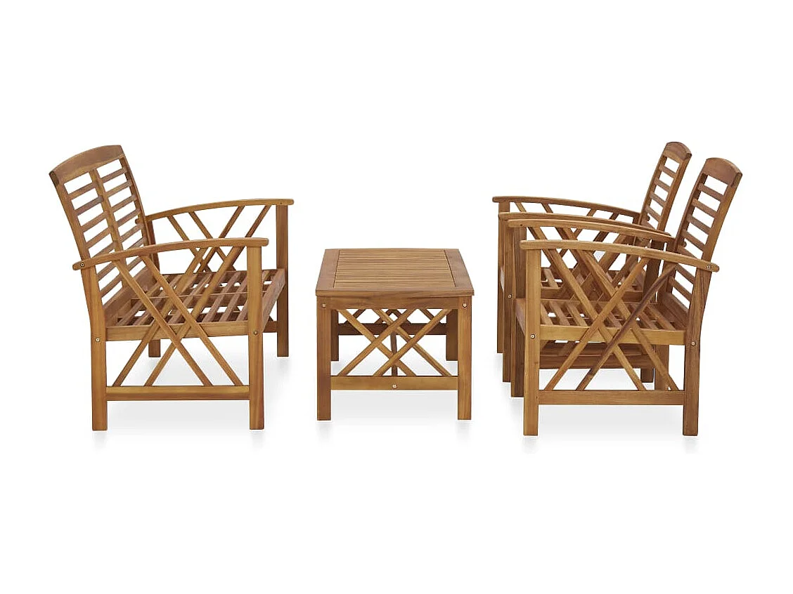 4-tlg. Garten-Lounge-Set Massivholz Akazie