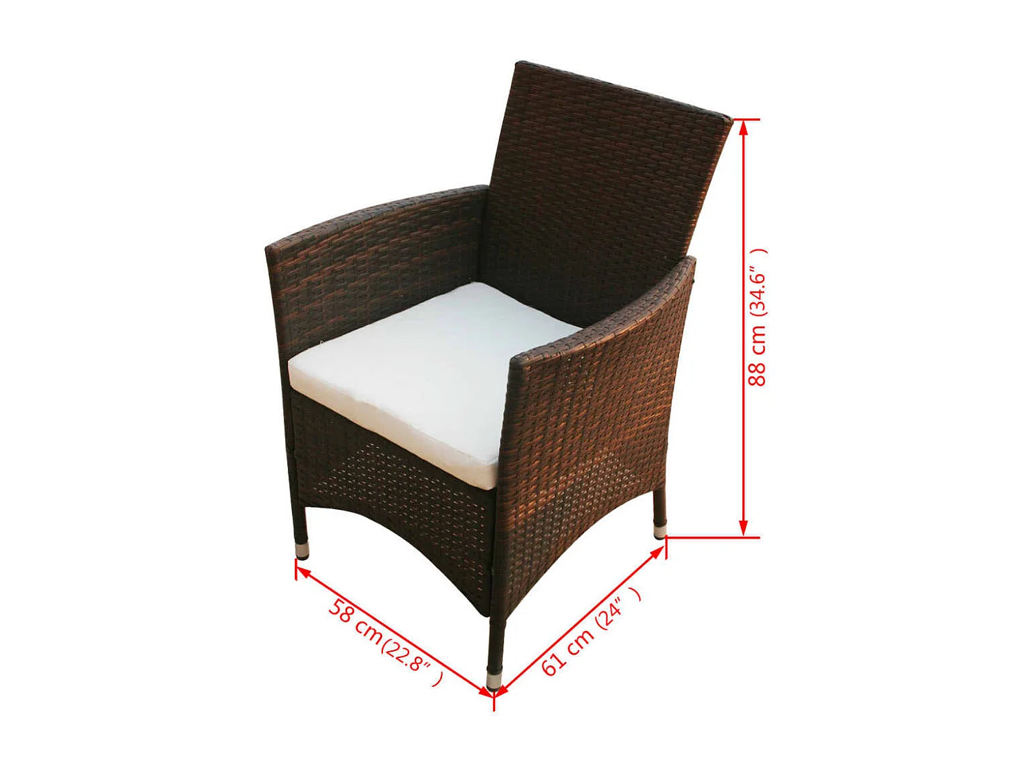 Ensemble à manger d'extérieur avec coussins 9pcs Résine tressée