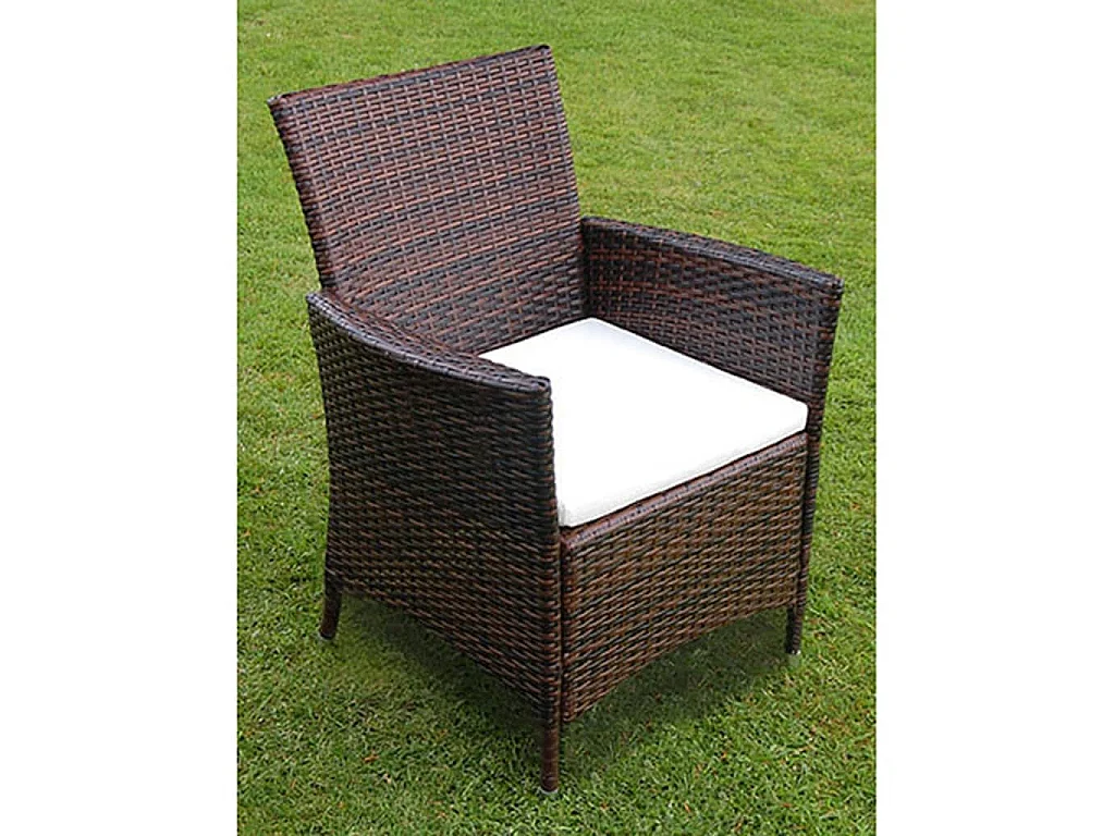 Ensemble à manger d'extérieur avec coussins 9pcs Résine tressée