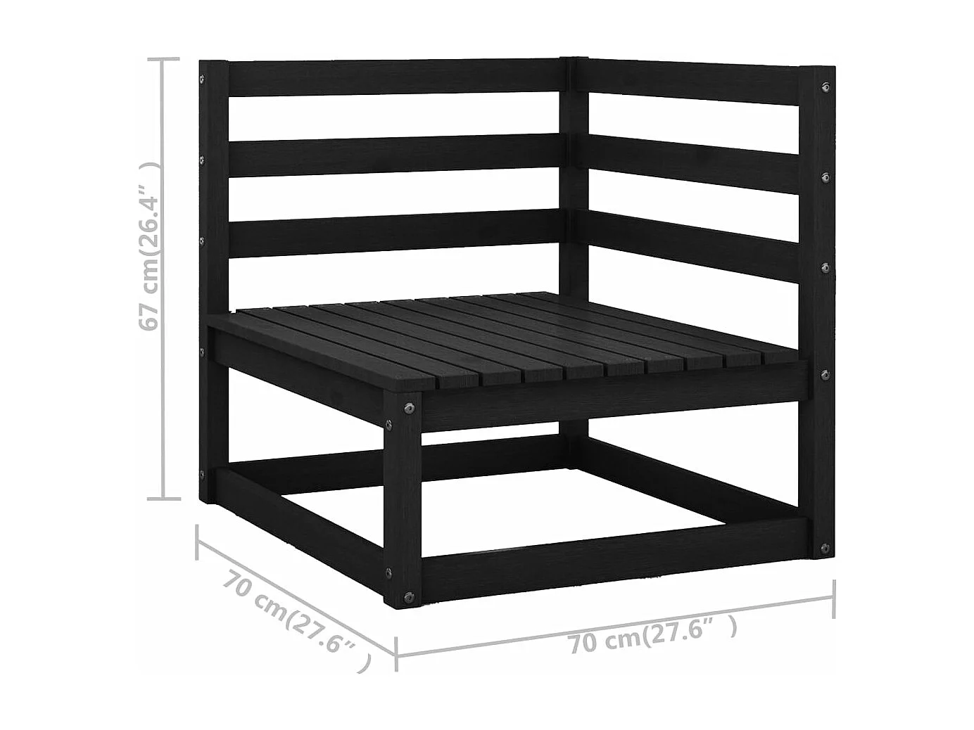 6 pcs conjunto lounge de jardim com almofadões pinho maciço