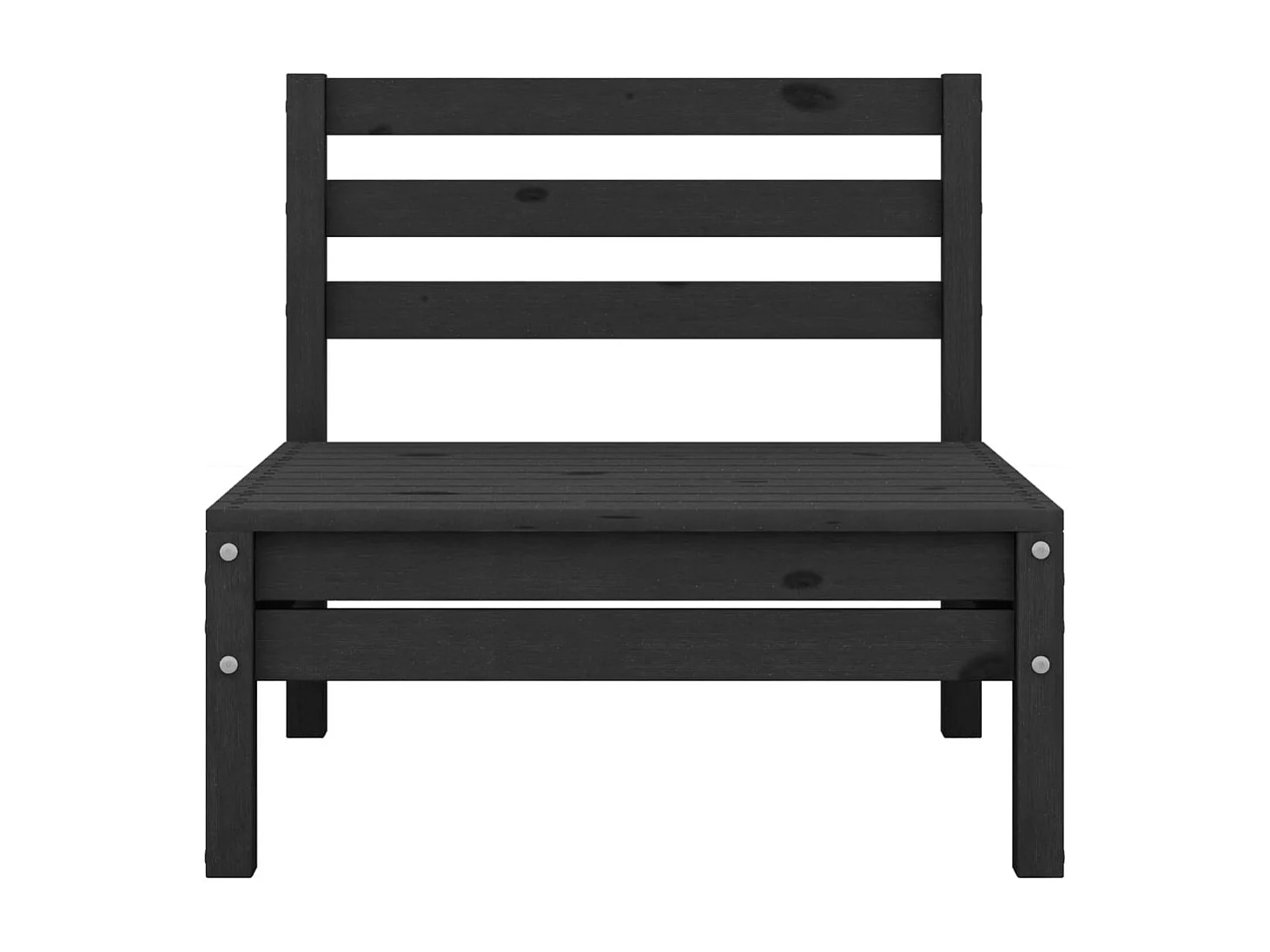 Set Divani da Giardino 8 pz Nero in Legno Massello di Pino