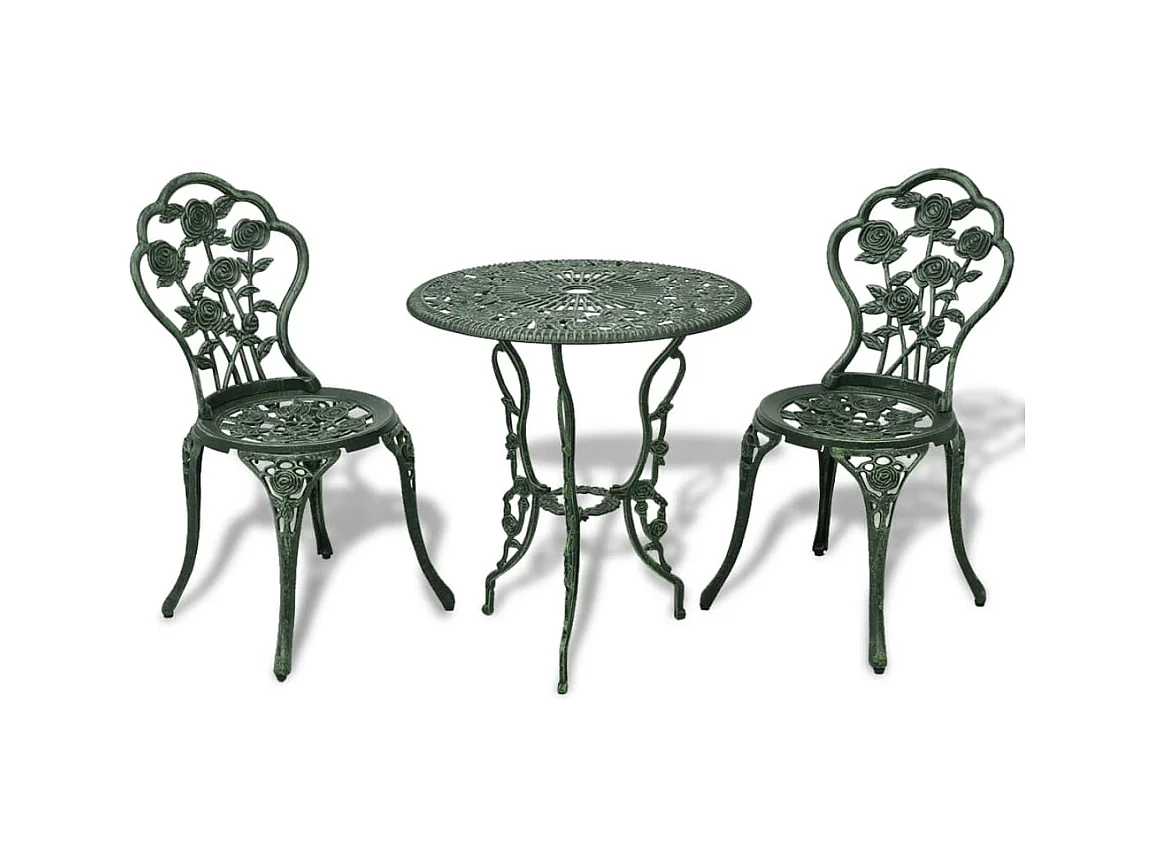 Set da Bistrot 3 pz in Alluminio Pressofuso Verde