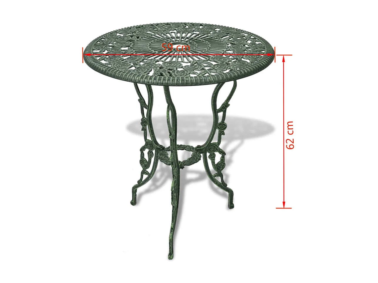 Ensemble de bistro 3 pcs Aluminium coulé Vert
