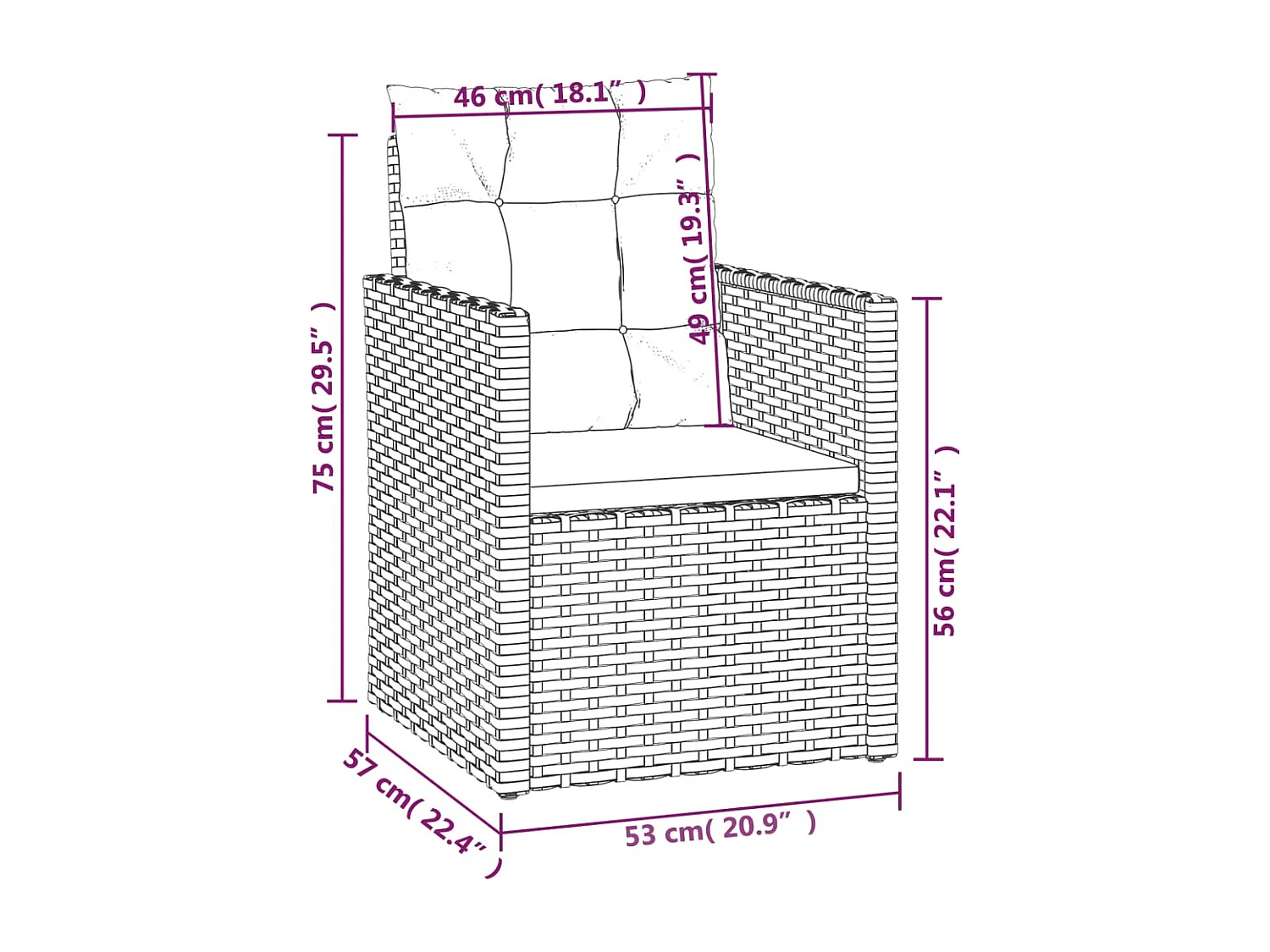Mobilier d'extérieur 4 pcs avec coussins Résine tressée Gris