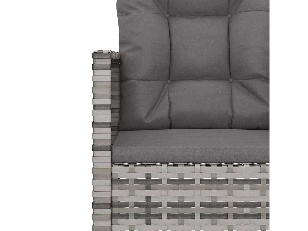 Mobilier d'extérieur 4 pcs avec coussins Résine tressée Gris